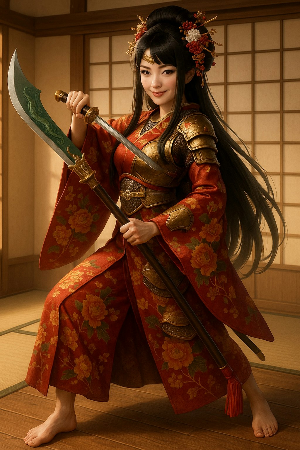 武器を持つ和風美女