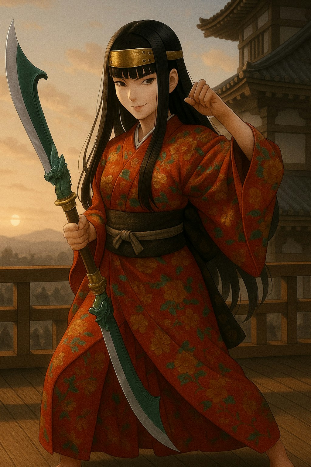 武器を持つ和風美女
