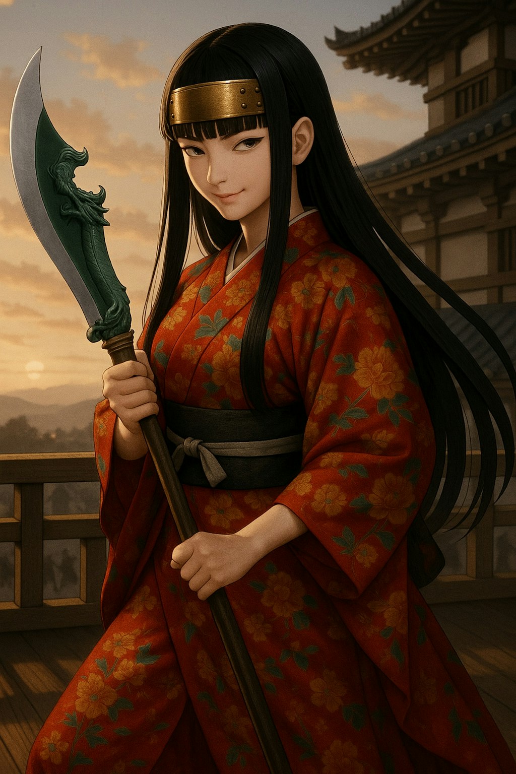 武器を持つ和風美女