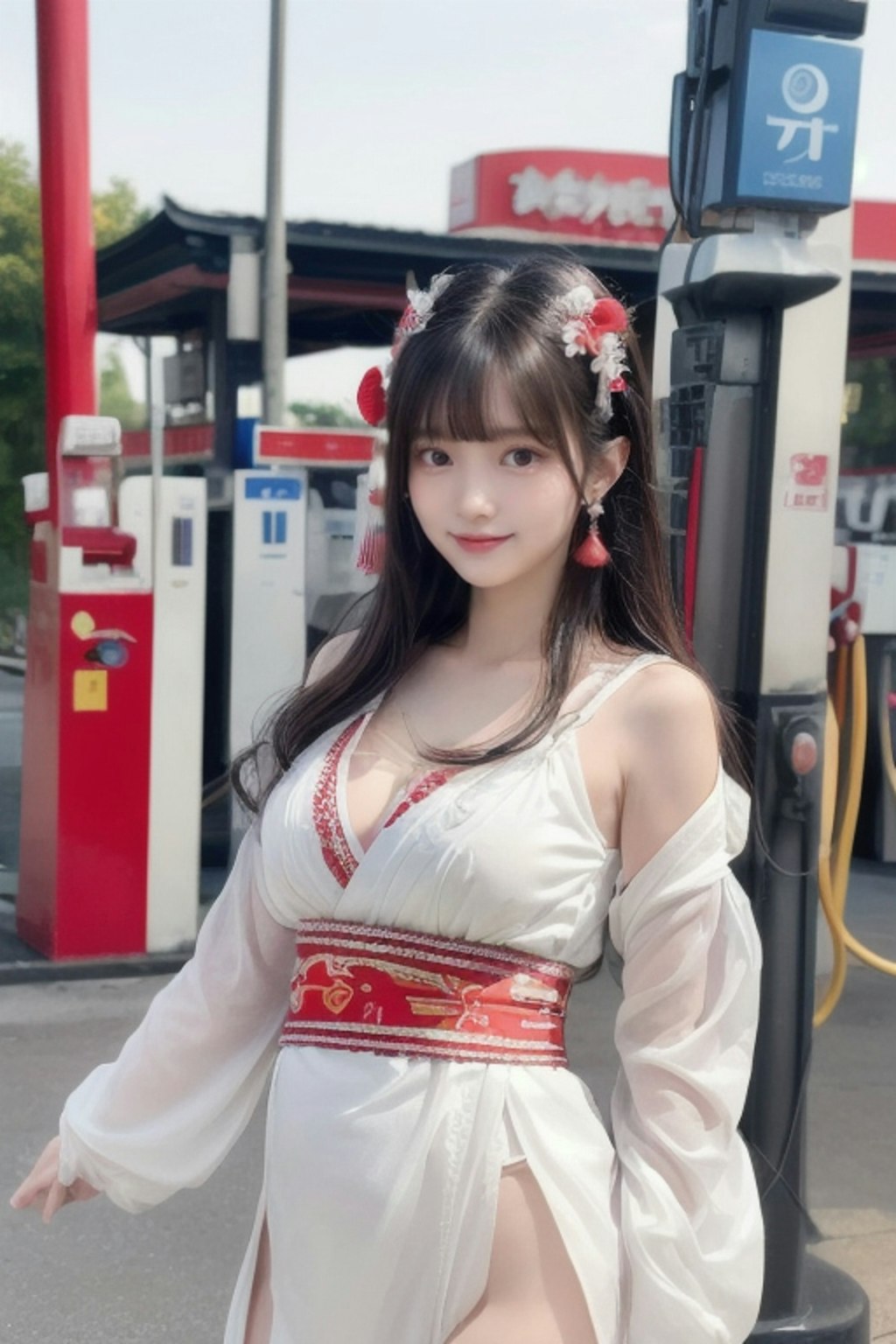 ガソリンスタンドの看板娘