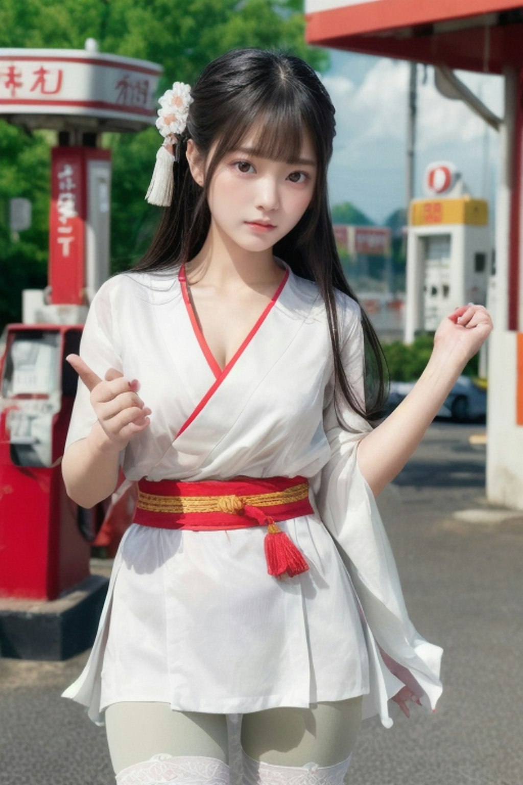 ガソリンスタンドの看板娘