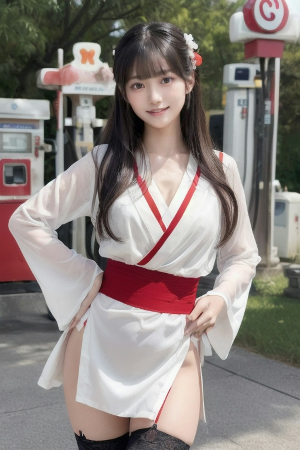 ガソリンスタンドの看板娘