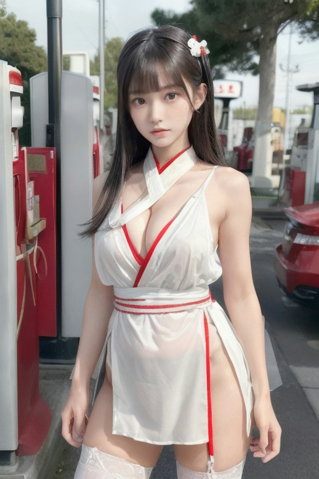 ガソリンスタンドの看板娘