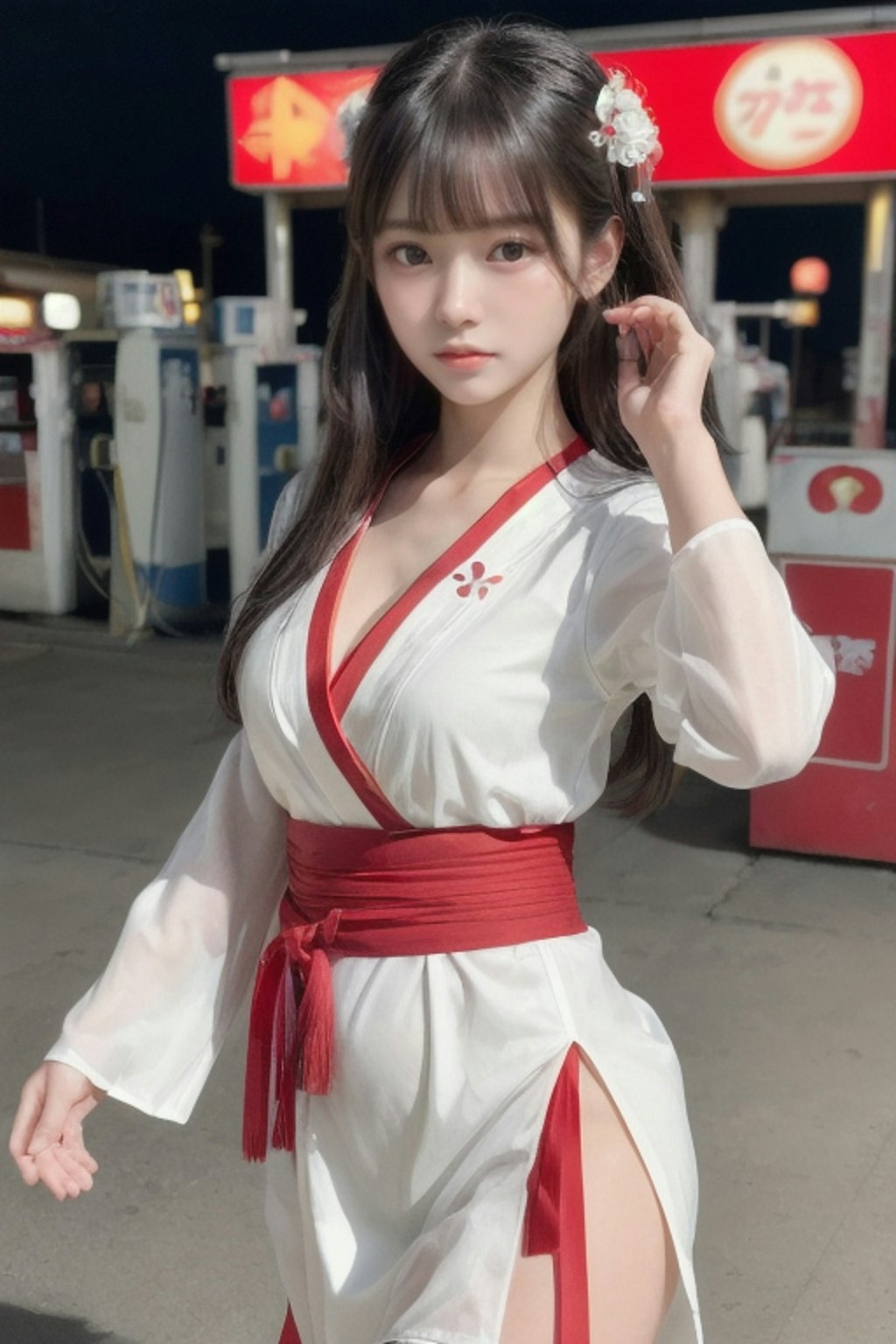 ガソリンスタンドの看板娘