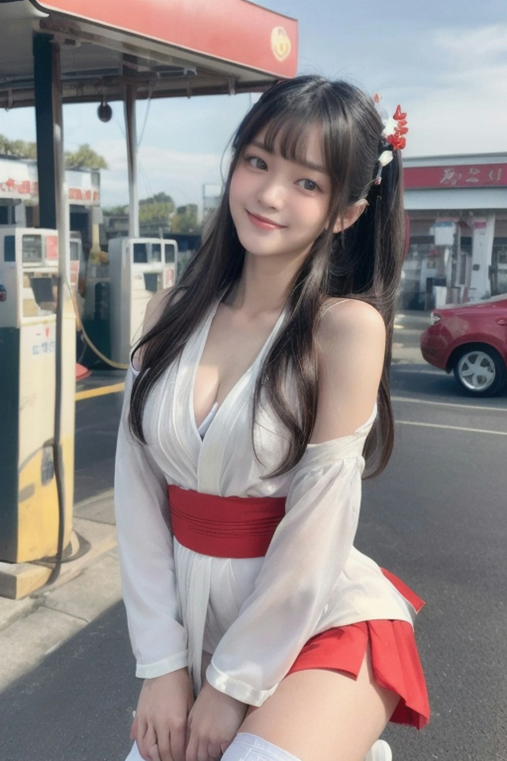 ガソリンスタンドの看板娘