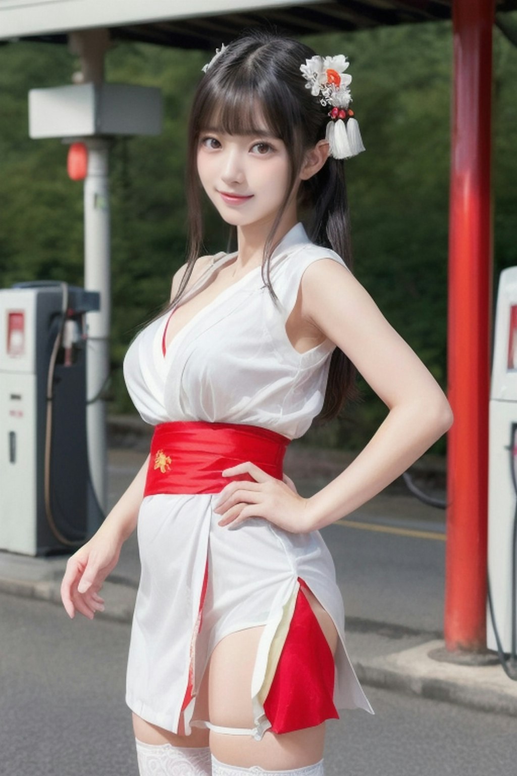 ガソリンスタンドの看板娘