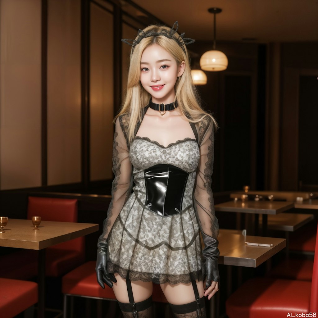 Vol83_Black lace mini dress