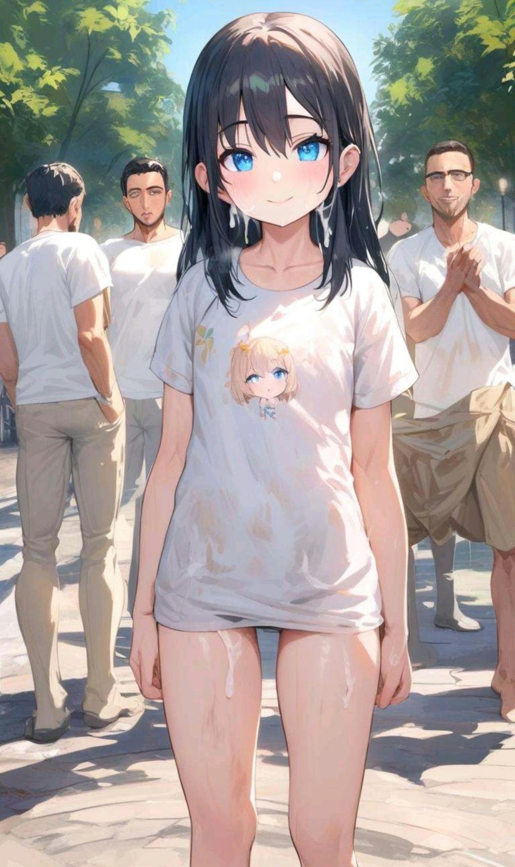 ヨーグルトかけ祭りの小さな女の子