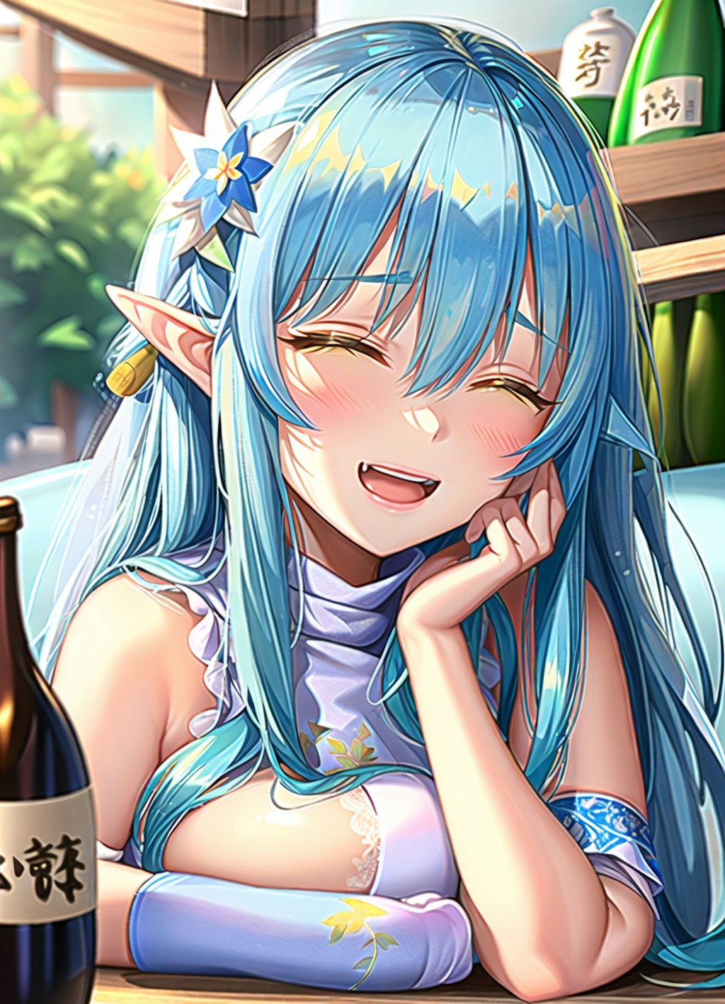 酒好きハーフエルフと二人だけの飲み会