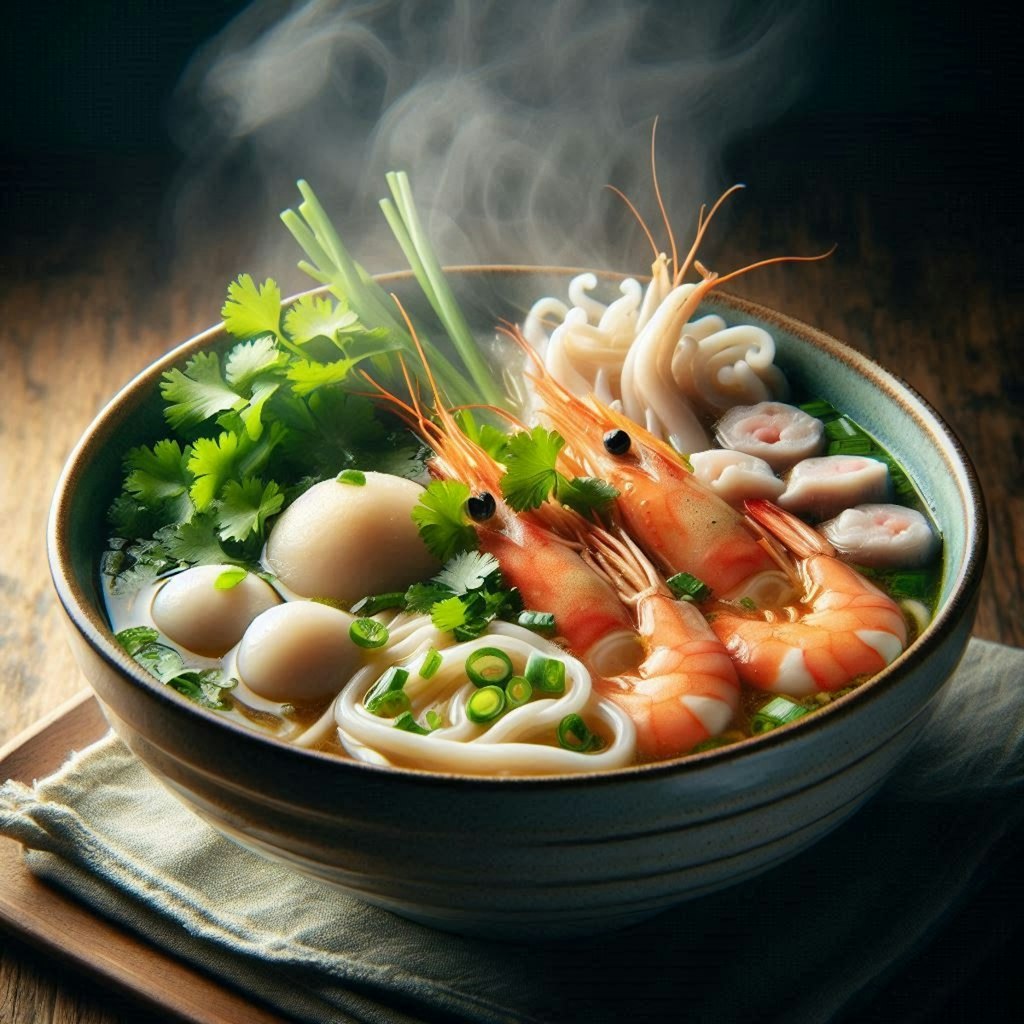 人ならざるもの、seafood noodle