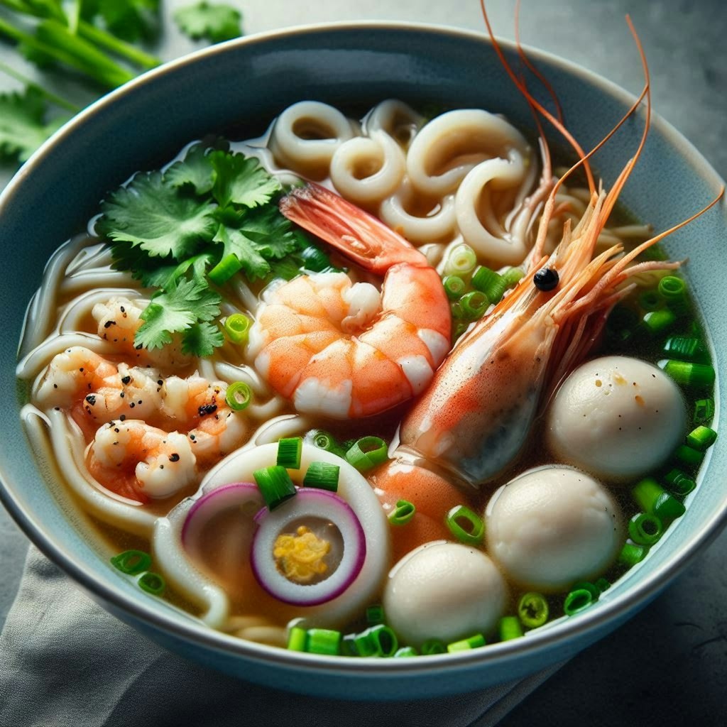 人ならざるもの、seafood noodle