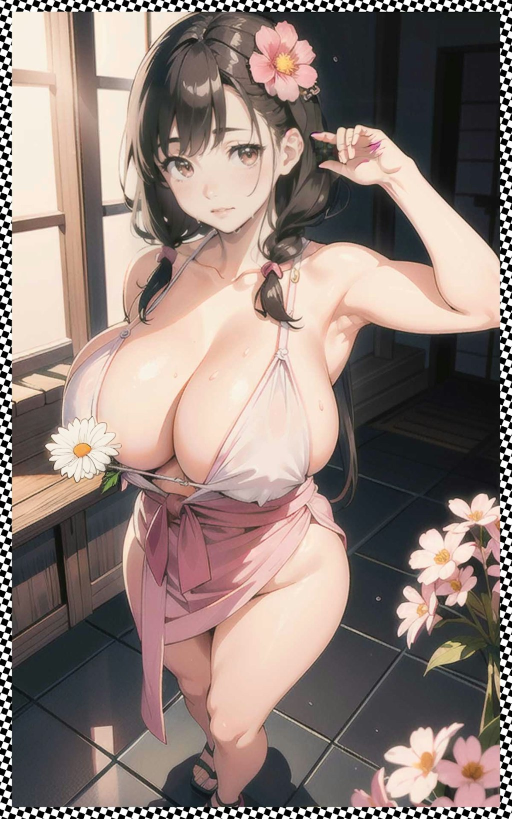 巨乳巫女　big breasted shrine maiden