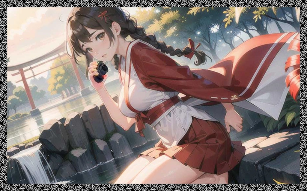 巨乳巫女　big breasted shrine maiden