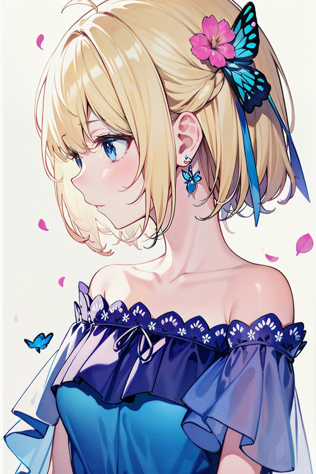 blue dress