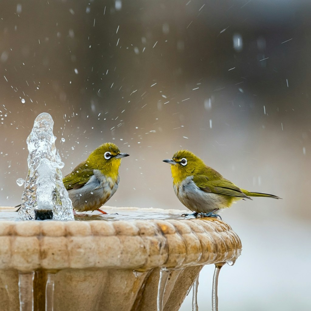 White-eyes bath