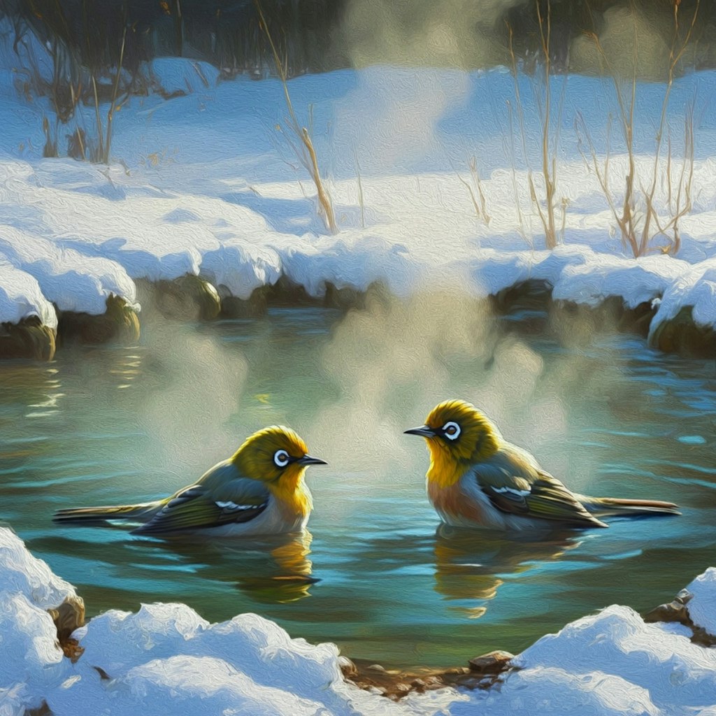 White-eyes bath