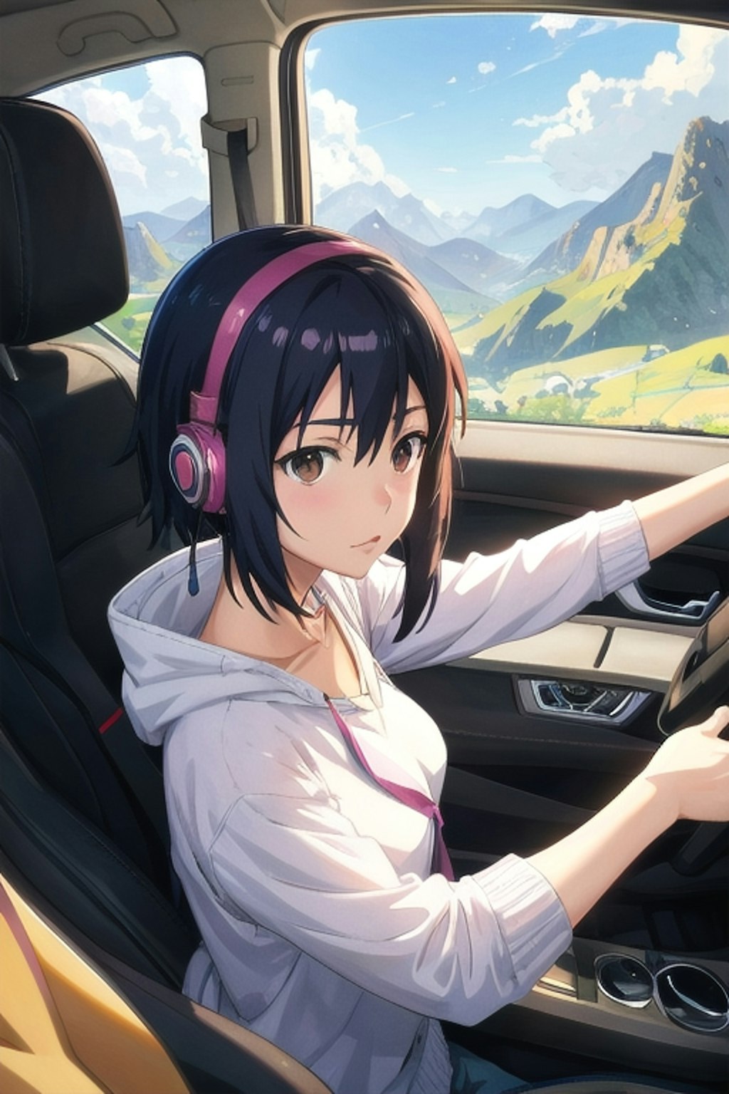 運転する女