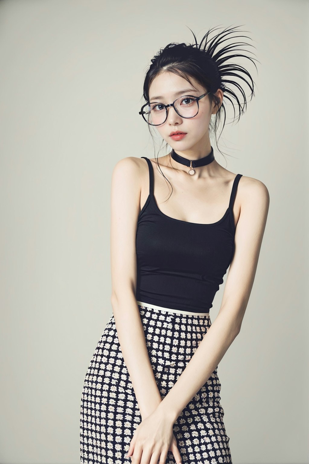 bespectacled girl