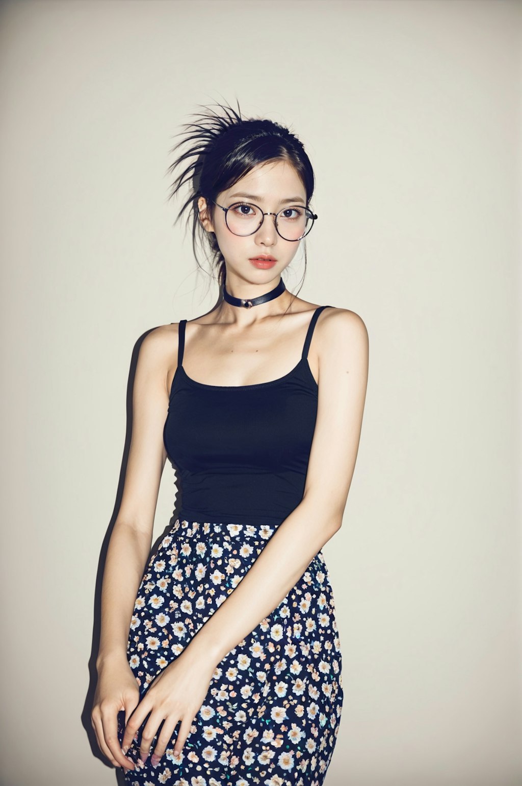 bespectacled girl