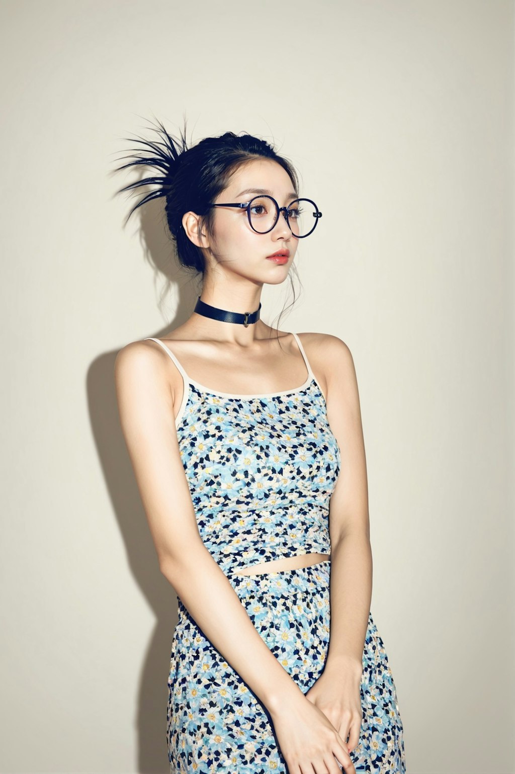 bespectacled girl