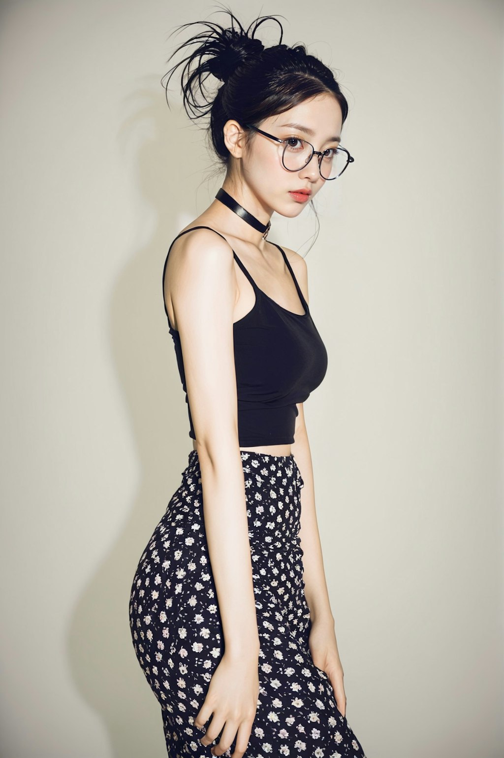 bespectacled girl