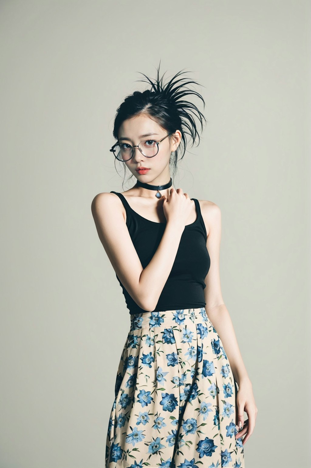 bespectacled girl