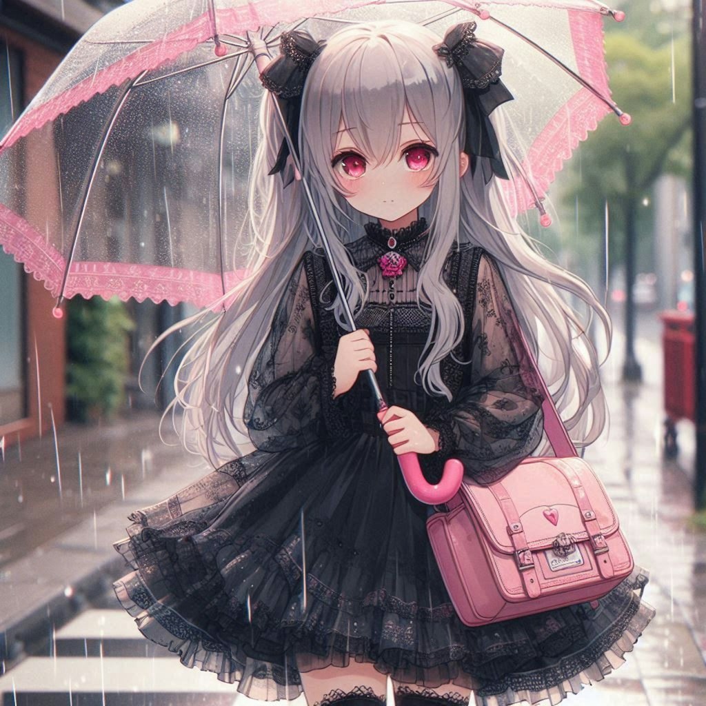 アイちゃんの雨の日登校