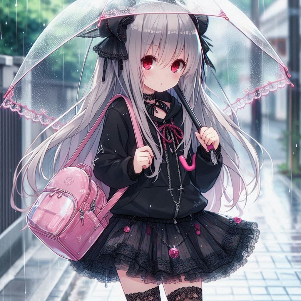 アイちゃんの雨の日登校