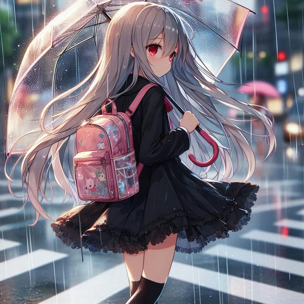 アイちゃんの雨の日登校