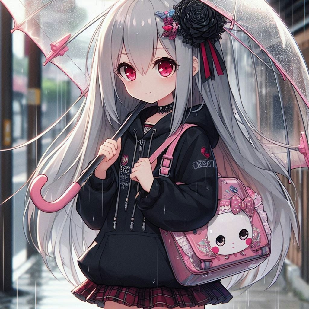 アイちゃんの雨の日登校