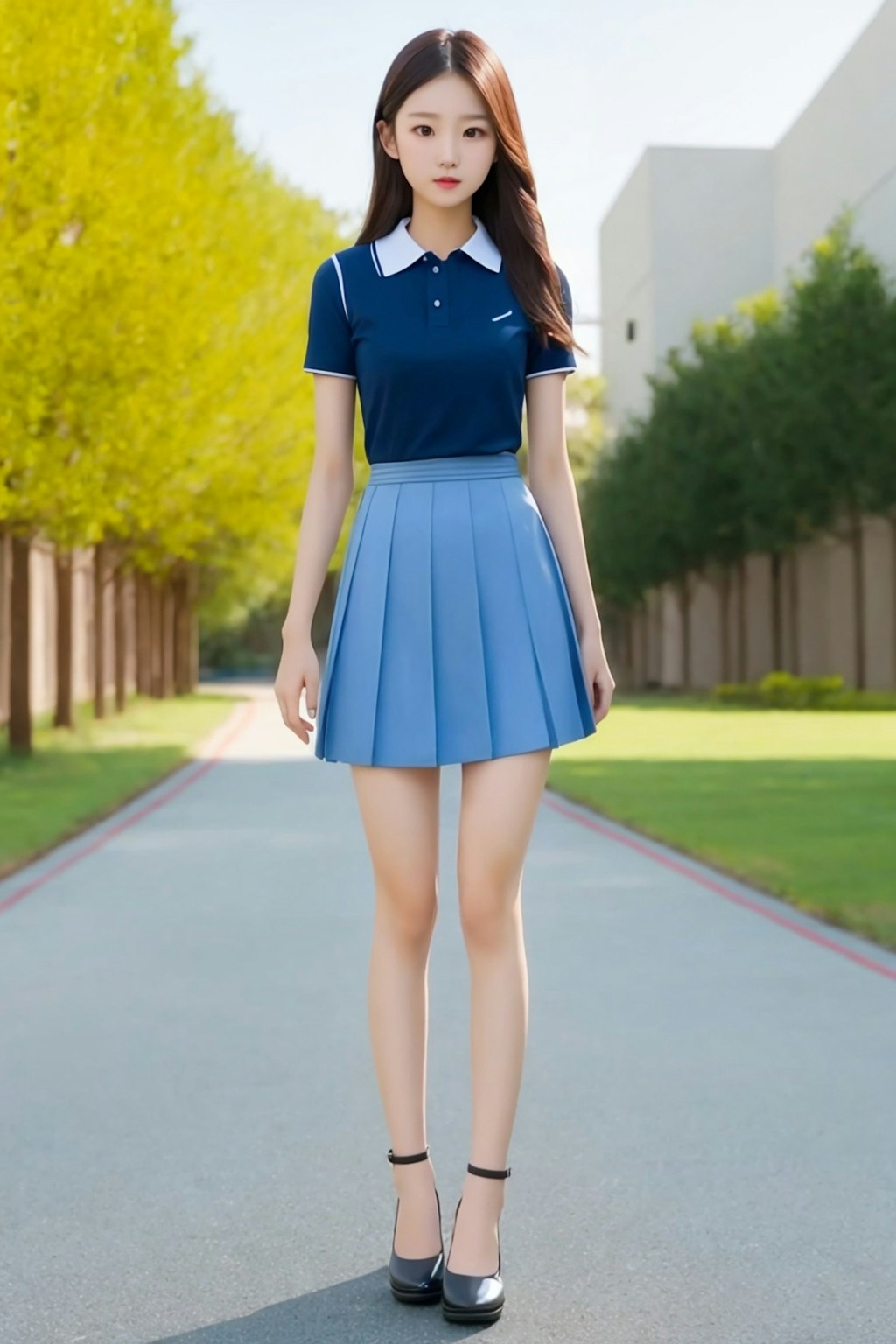 p069 2/2  thin waist　な　high school girl