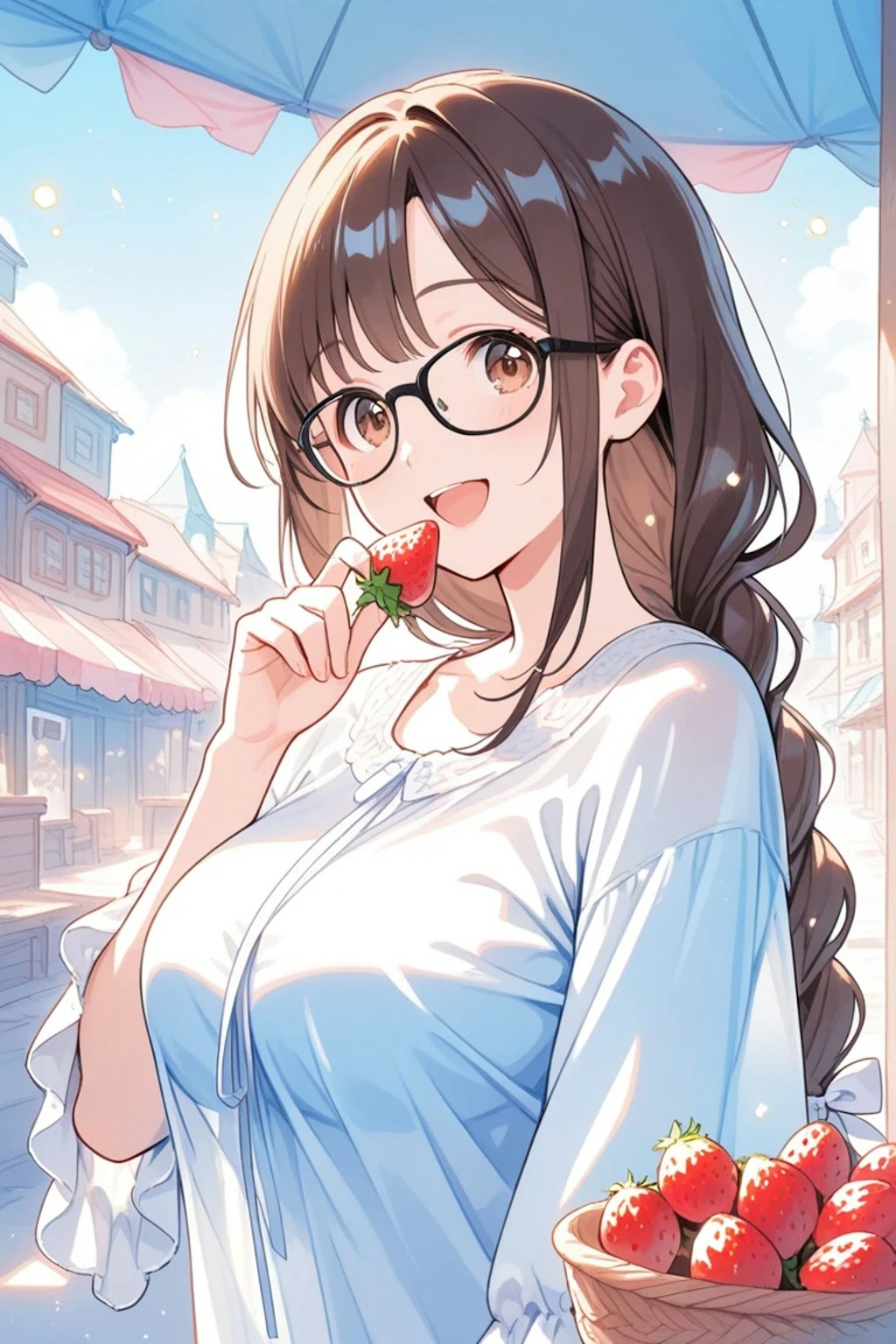 市場のいちご