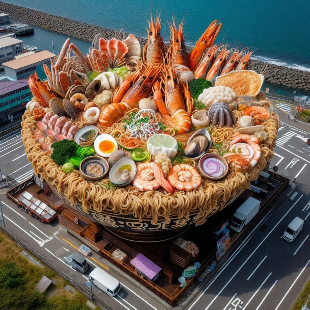 巨大怪獣seafood noodle