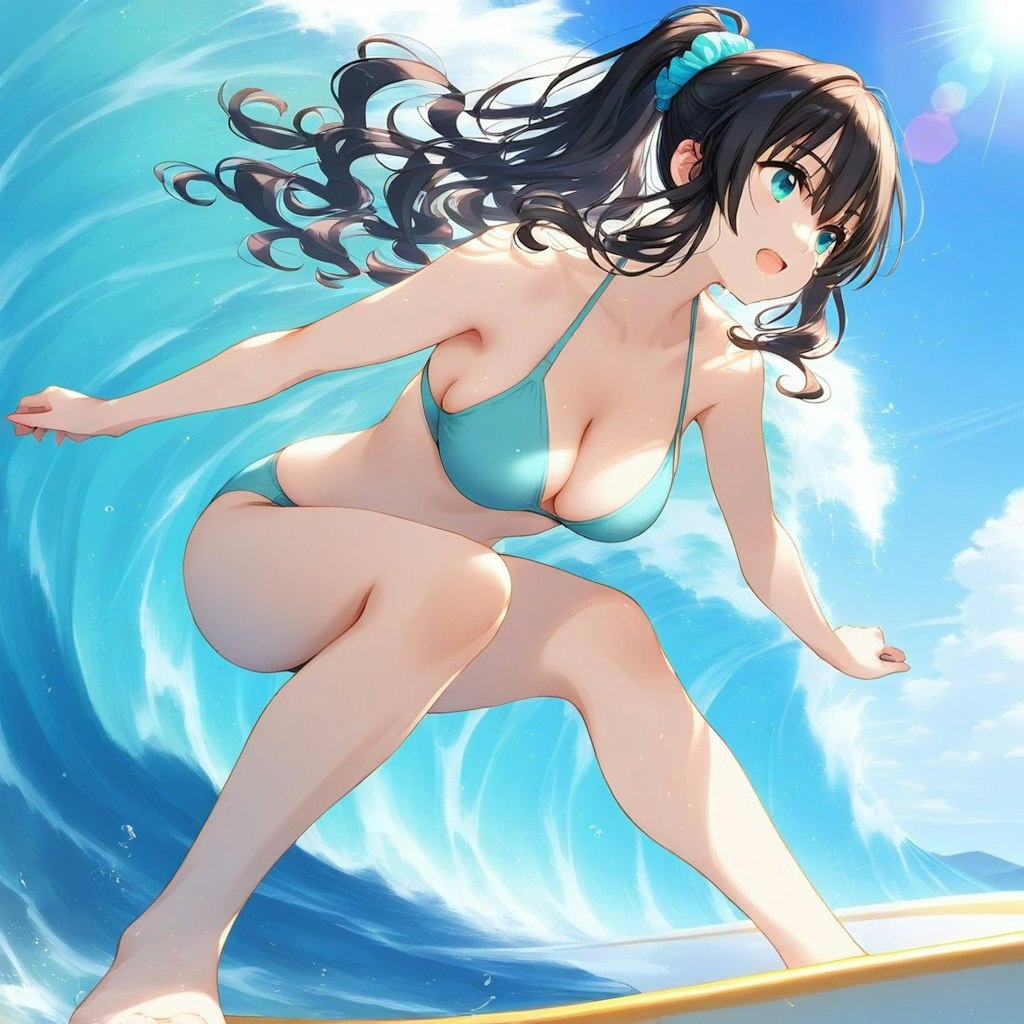 WAVEで波乗りポニテちゃん
