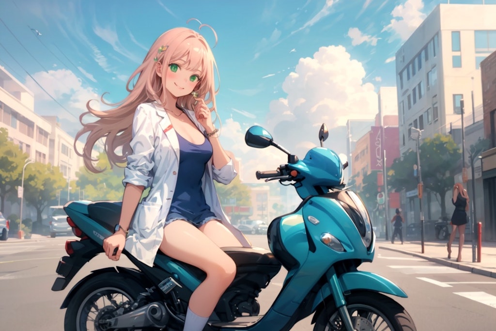 バイク通勤するヤスミン三姉妹♪