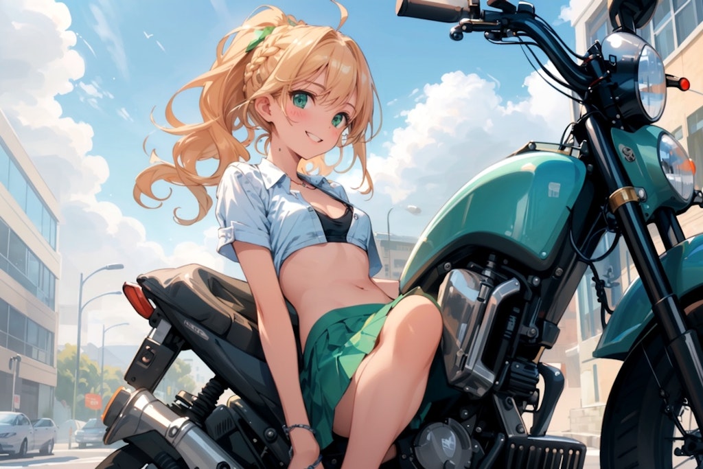 バイク通勤するヤスミン三姉妹♪