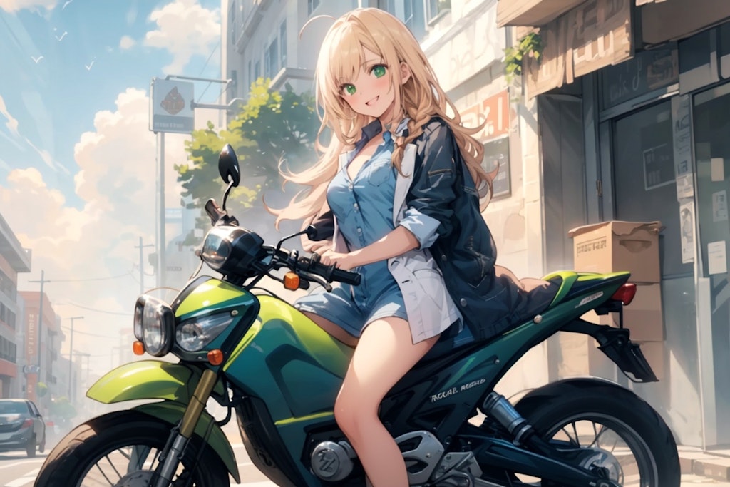 バイク通勤するヤスミン三姉妹♪