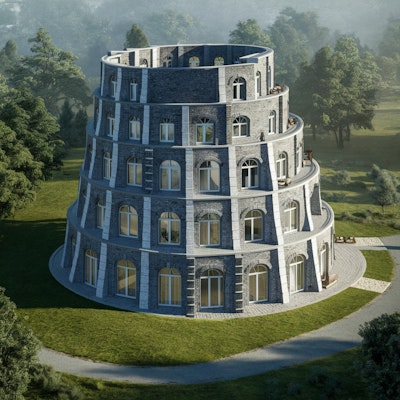 バベルの塔の形の家