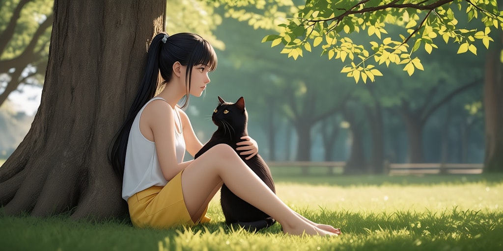 黒猫と少女