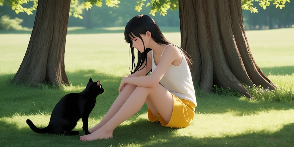 黒猫と少女