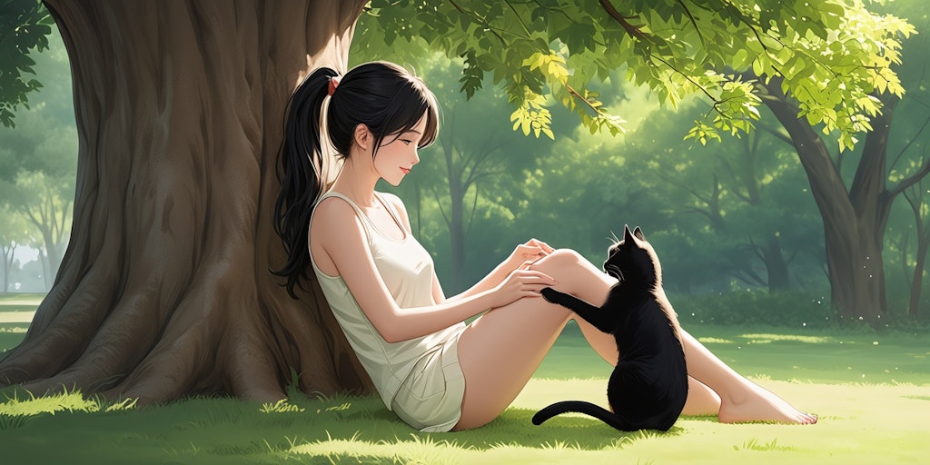 黒猫と少女