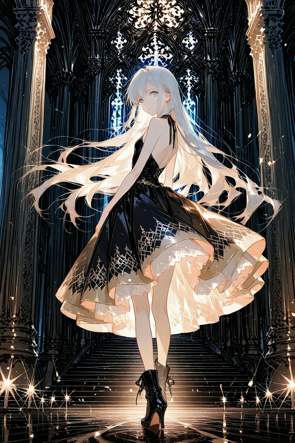 ニードルペンの細い線で描画した少女