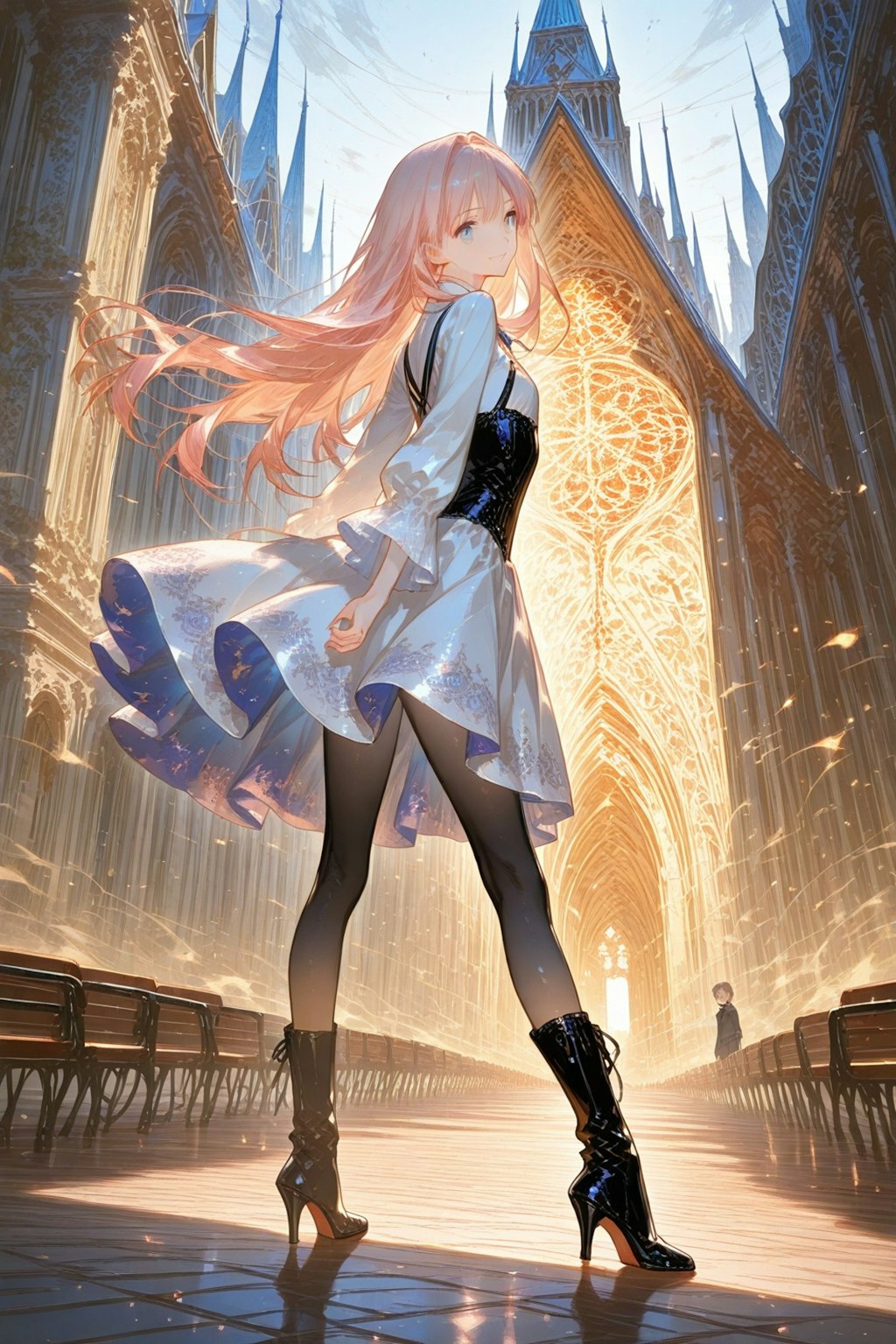 ニードルペンの細い線で描画した少女
