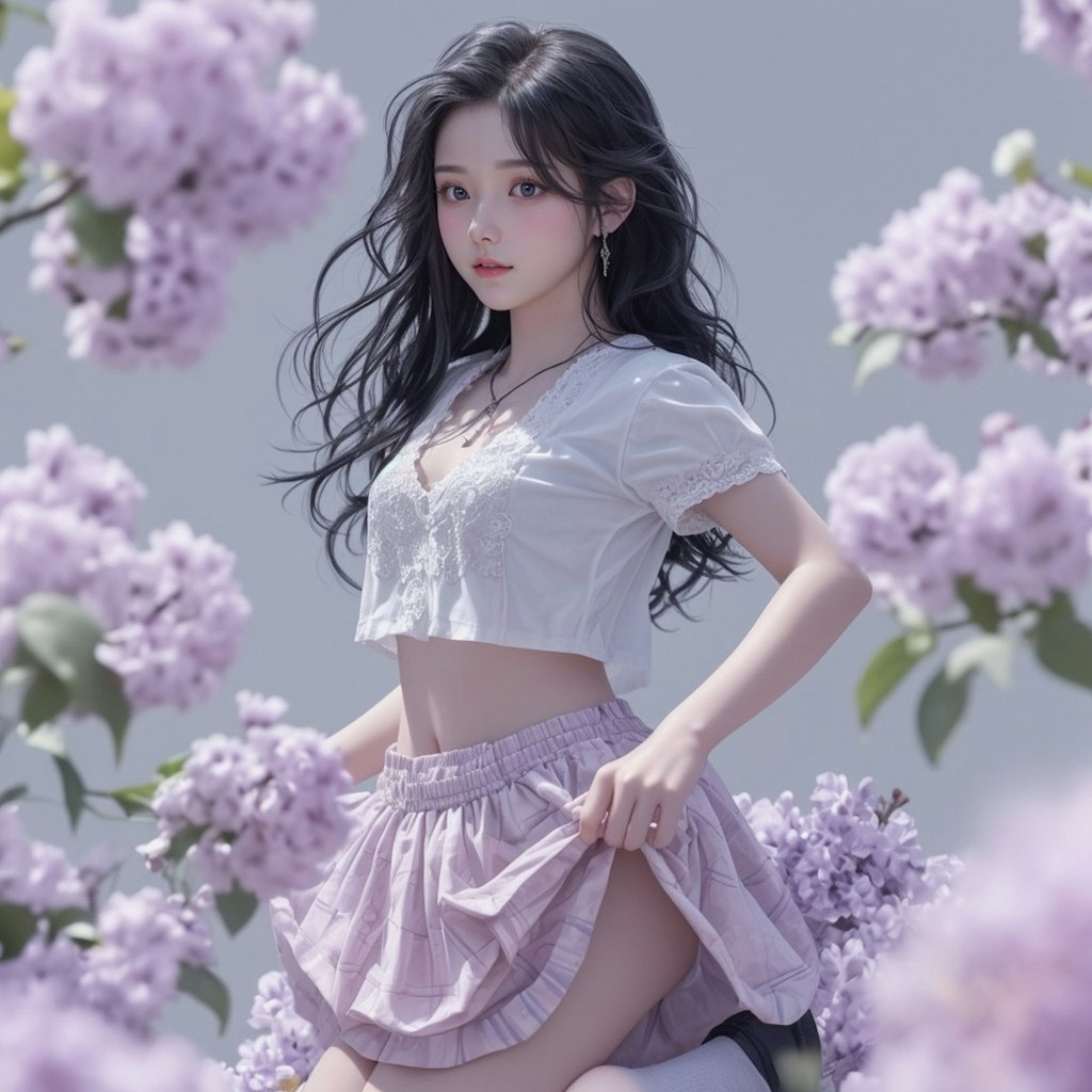 Lilac flower Girl