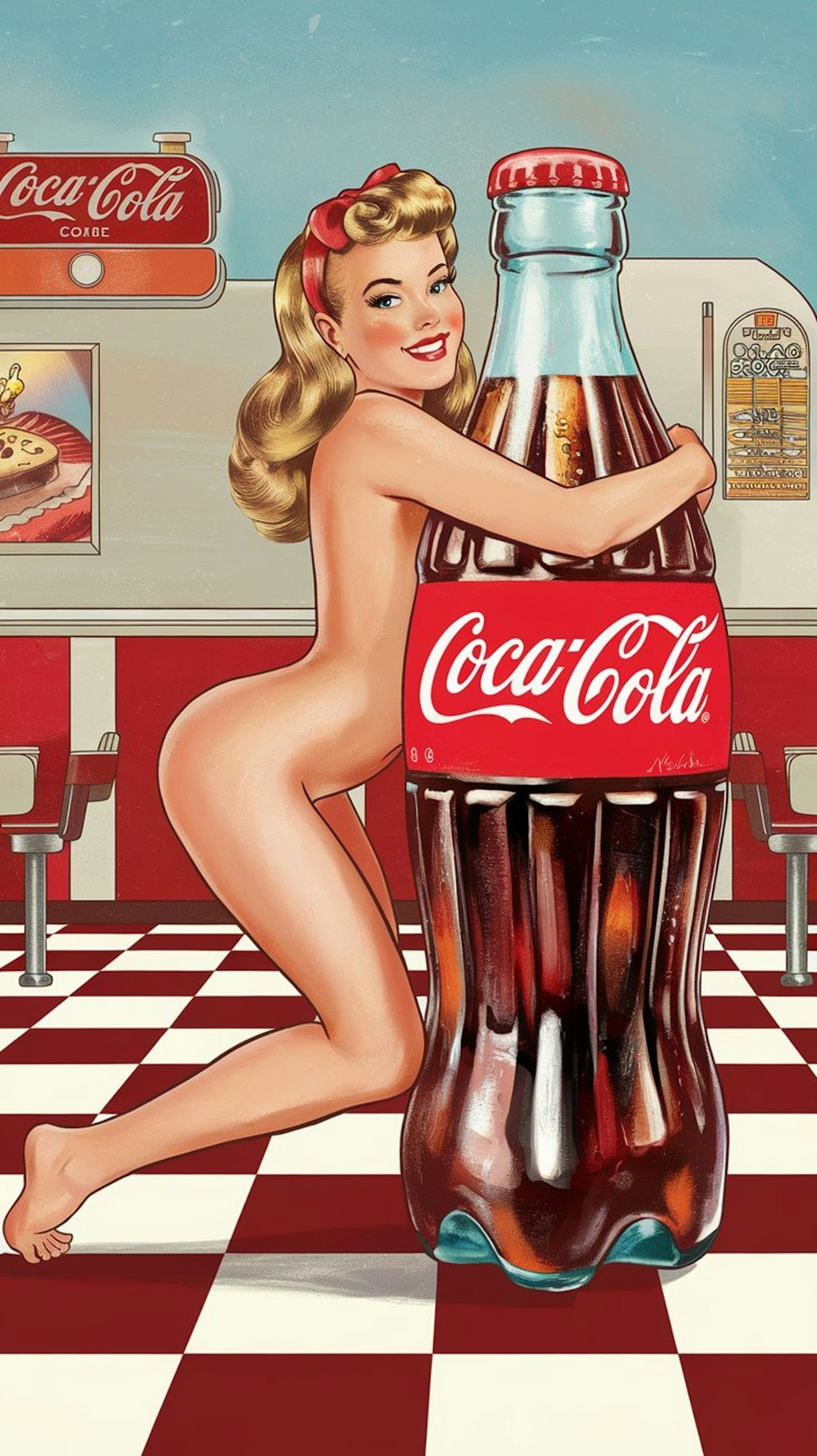 Coke with pin-up Girl