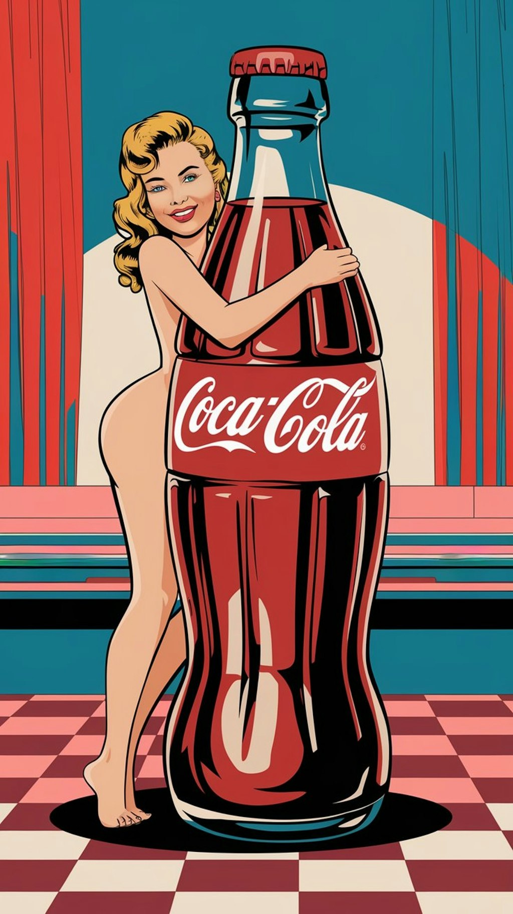 Coke with pin-up Girl