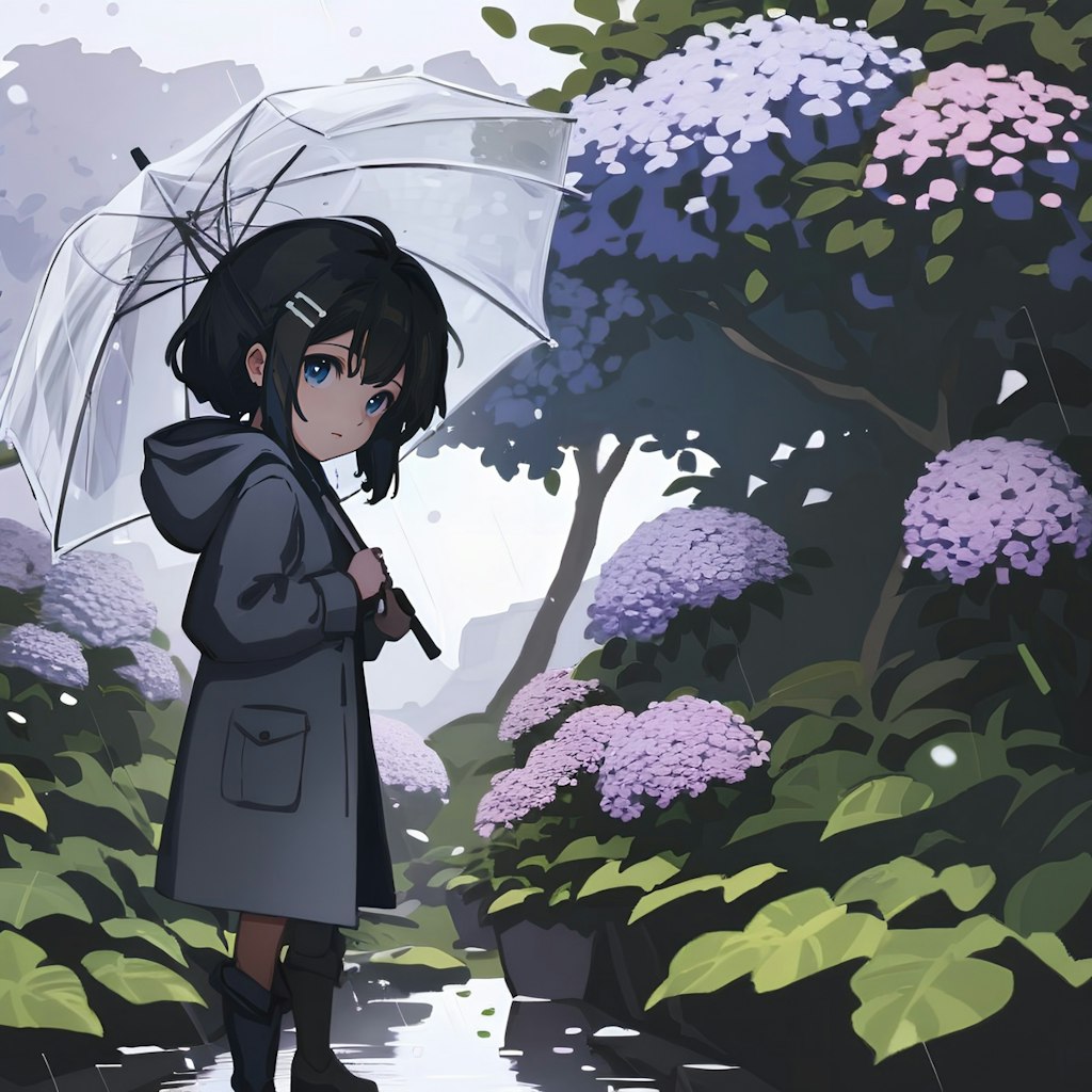 「雨と紫陽花と帰路」