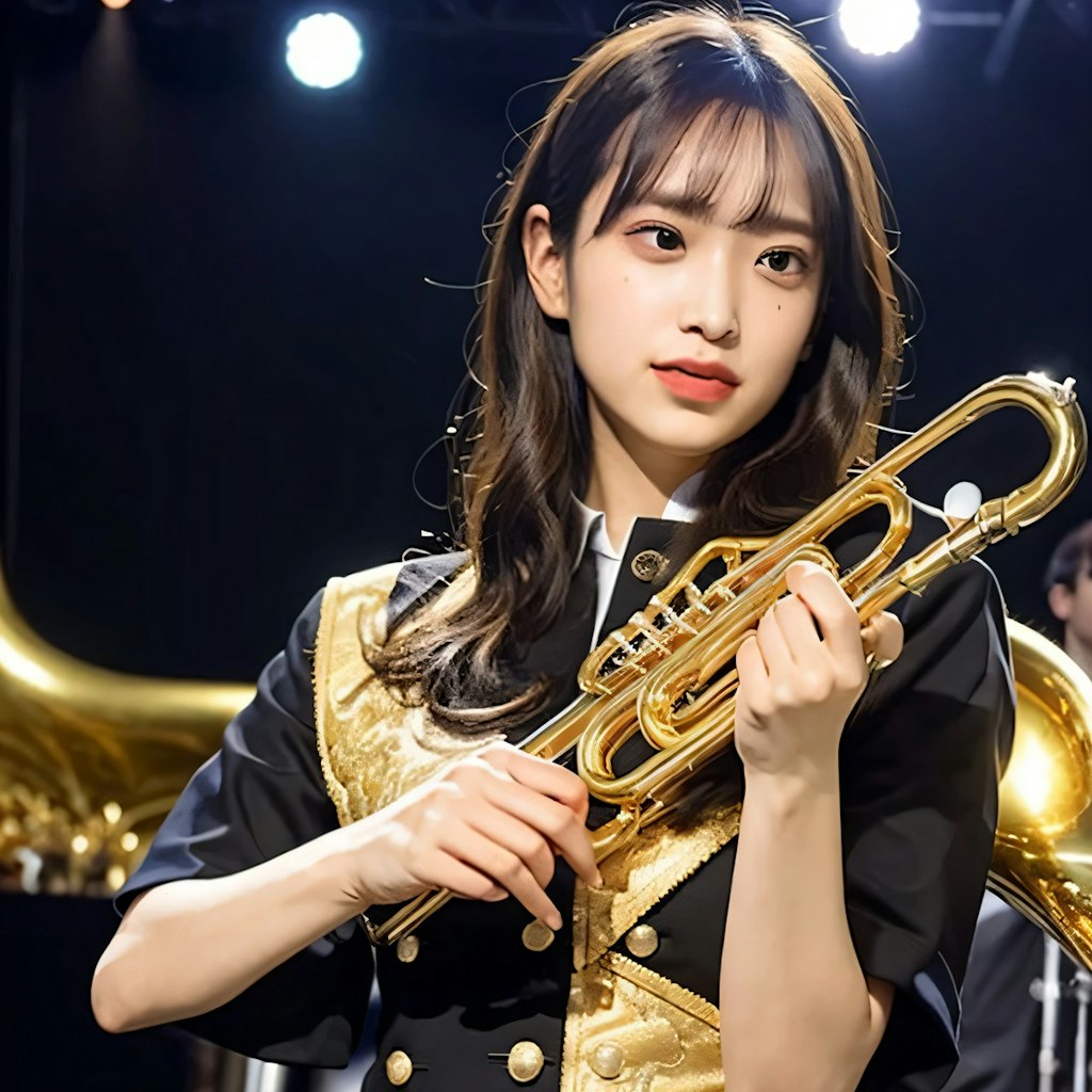 黒髪ロングでブラスバンドの美女２６