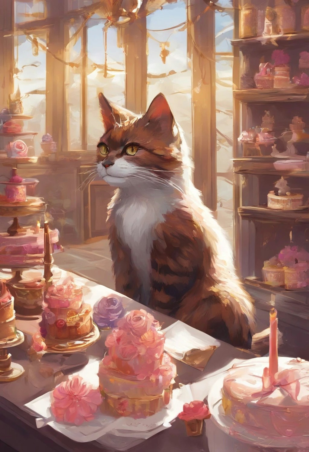 ウェディング猫ケーキ