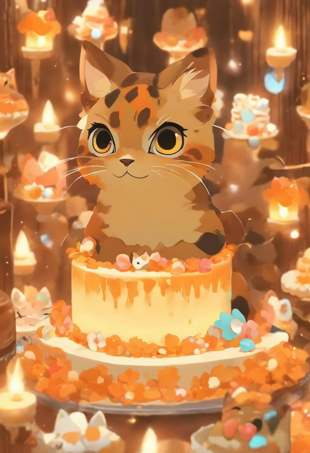 ウェディング猫ケーキ